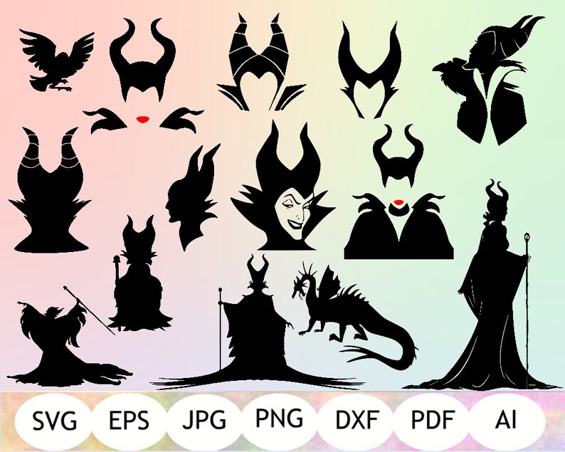 Download Maleficent SVG Maleficent Clipart Maleficent Silhouette | Etsy