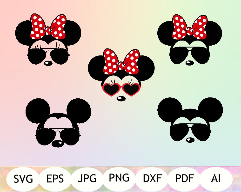 Download Mickey and Minnie Mouse Sunglasses SVG Cut Files Mickey | Etsy
