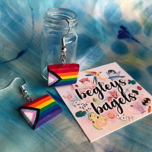 Handmade Clay Pride Flag Earrings