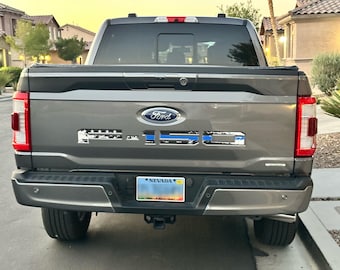 Reflective Tailgate Decal for Pickup Truck | American Flag Blue Lives Theme | High-Quality Vinyl (2020–2024, No Pro-Tailgate)