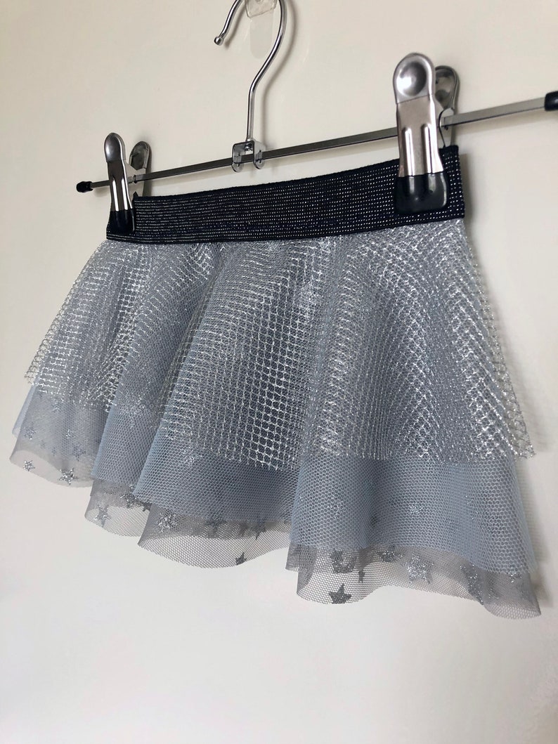 Baby Blue and Silver Tulle Baby Girls Skirt