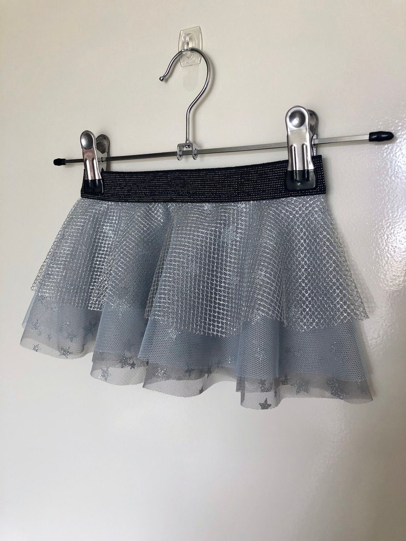 Baby Blue and Silver Tulle Baby Girls Skirt