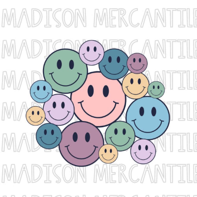 Smiley Face PNG Digital Download Design | Sublimation File - Etsy