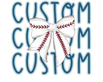 CUSTOM Coquette Baseball Bow Mascot Team PNG Digital Download Design | Sublimation File | T-shirt Design