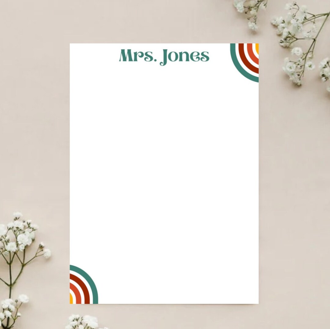 Personalized Notepad Personalized Stationary Gift Custom Teacher