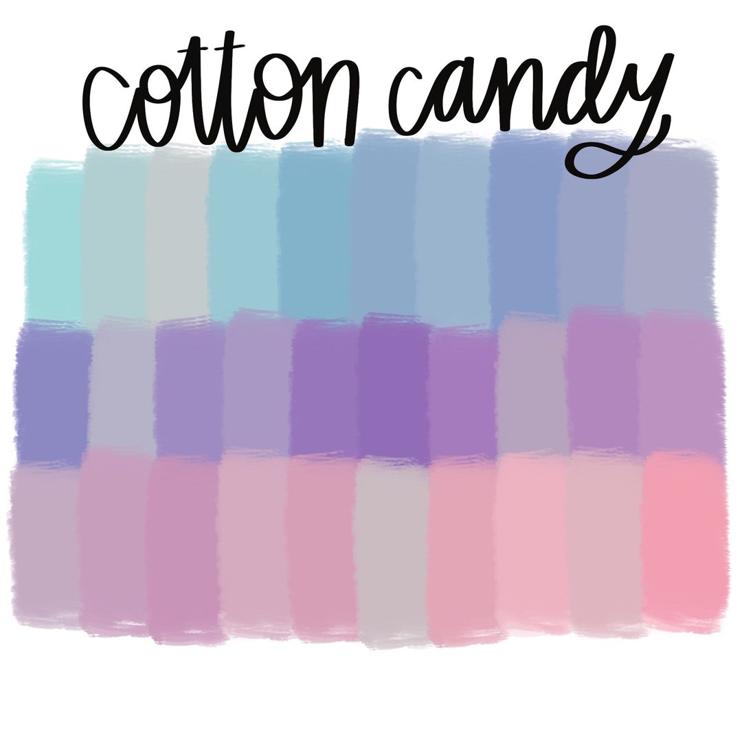 Cotton Candy Color Palette for Procreate Etsy