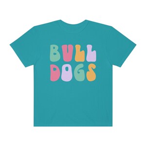 Bulldogs Retro Comfort Colors Unisex T-shirt Game Day School Spirit Tees Sizes S 4X Plus Lots of Color Choices Football Season image 6