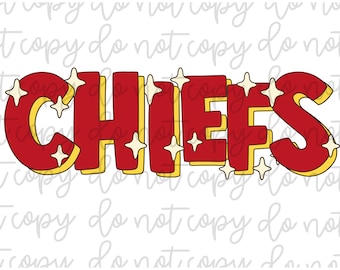 Chiefs Retro Mascot Team PNG Digital Download Design | Sublimation File | T-shirt Design