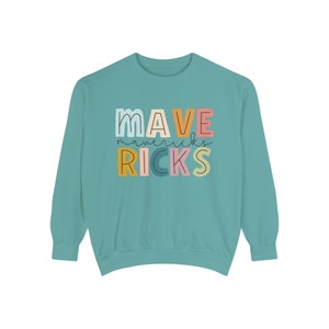 Mavericks Colorful Game Day School Spirit Comfort Colors Sweatshirt | Football Basketball Soccer | Lots of Fun Colors | Sizes S - 2XL PLUS