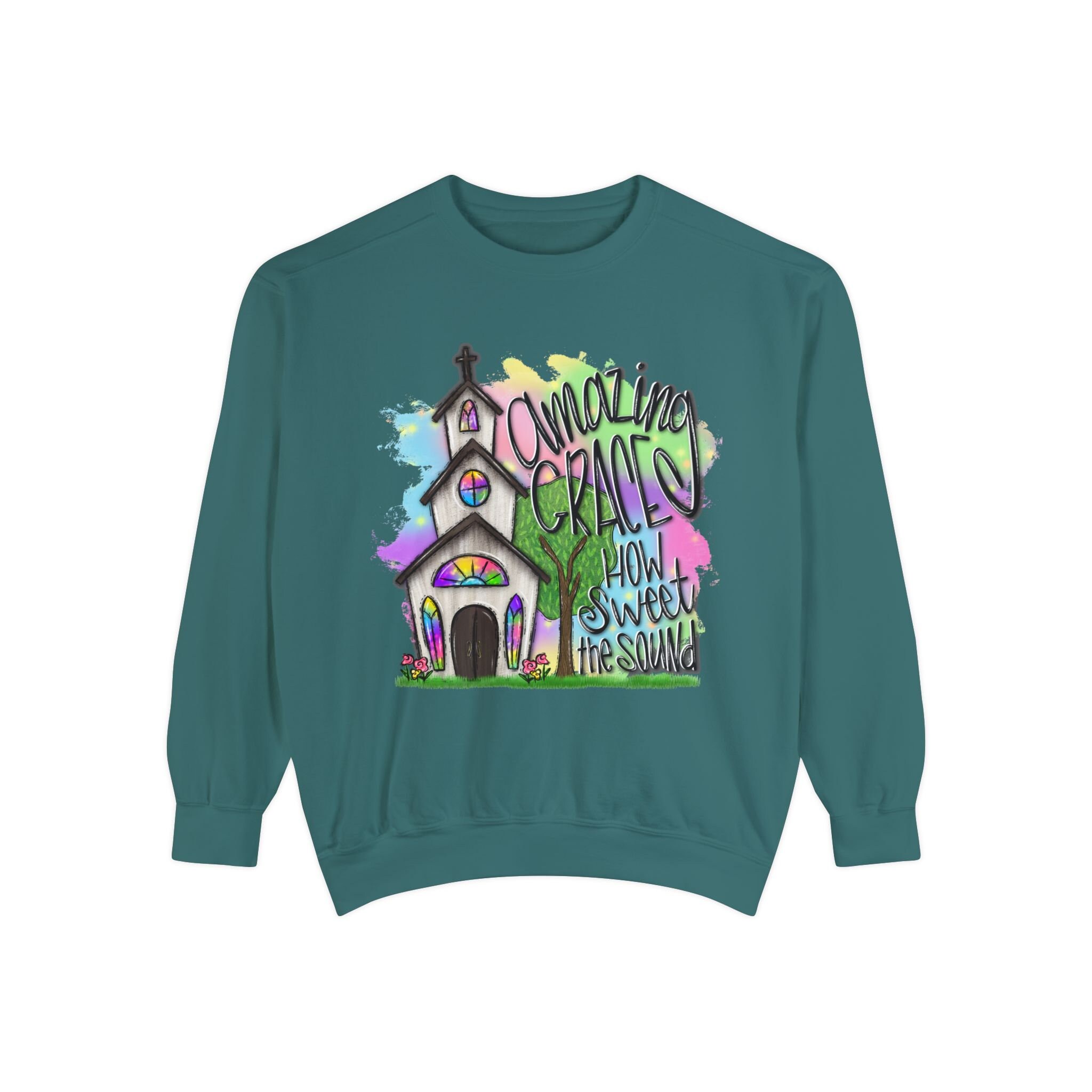 AMAZING GRACE HOW SWEET THE SOUND Round Neck Sweatshirt