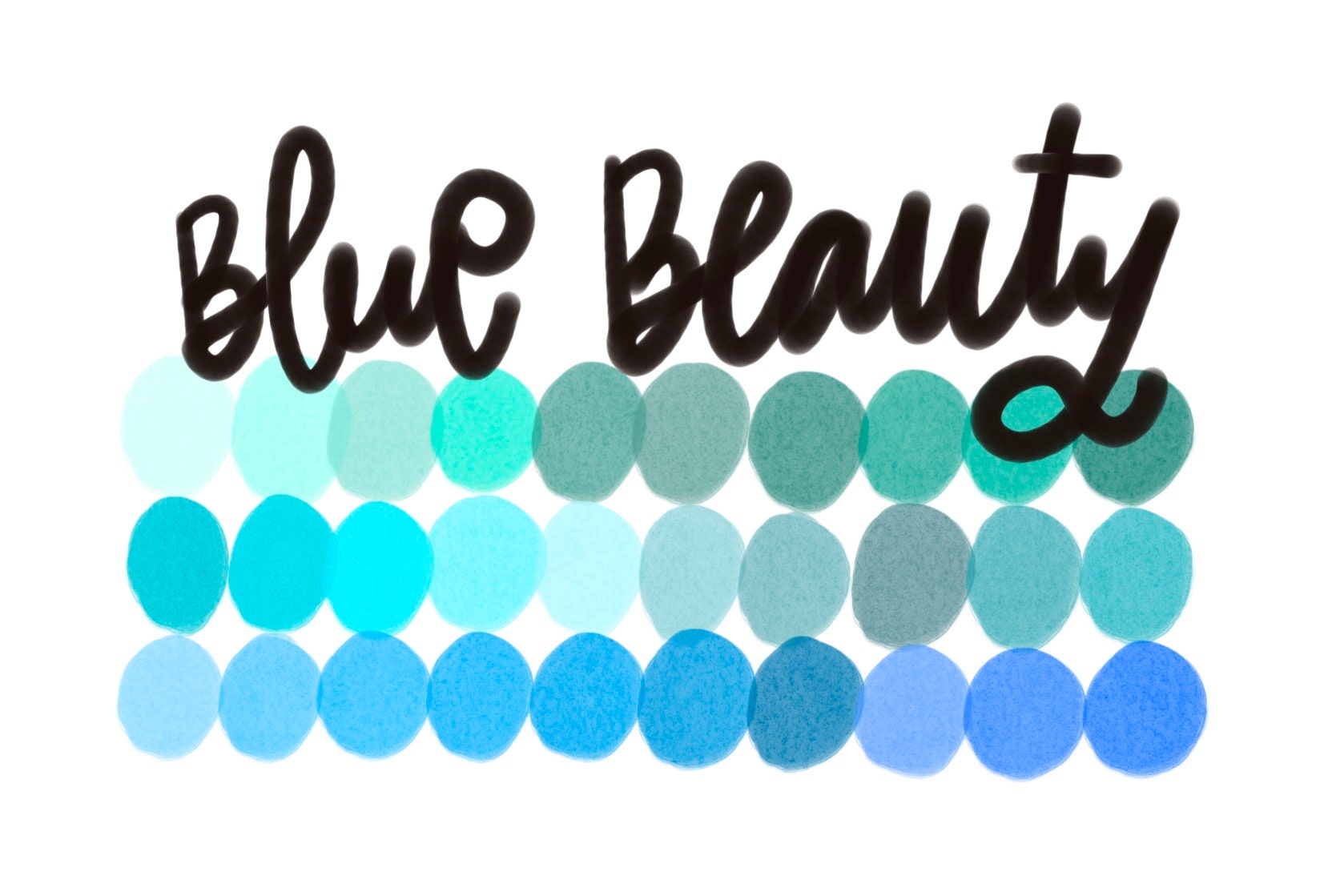 Blue Beauty Procreate Color Palette — 30+ Teal and Blue Swatches for Digital Art