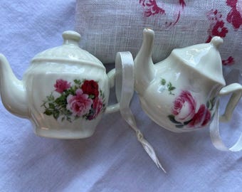 Vintage Cottage Core Decorative Teapot Ornaments