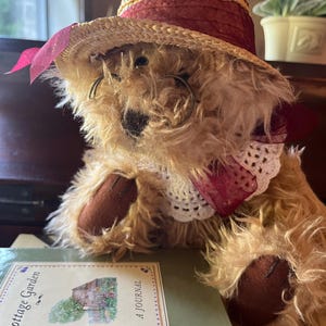 Vintage, Storybook Bear with Jointed Limbs, &quot;Pickford Brass Button Collectible&quot; Teddy bear named Rosie, known as the &quot;Bear of Joy&quot;