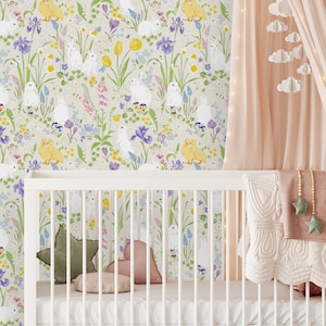 Ducks and Rabbits Wallpaper-Peel and Stick Wallpaper-Wall Mural- Self Adhesive Wallpaper Pre-Pasted Wallpaper