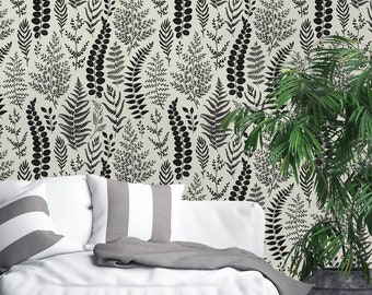 Pattern of Leaves and Branches Wall Hanging Removable Wallpaper-Peel and Stick Wallpaper-Wall Mural- Self Adhesive Wallpaper Pre-Pasted