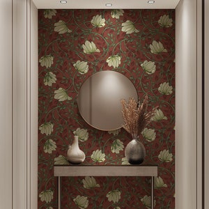 Blumen William Morris Tapete Schälen und Stick Tapete Abnehmbare Tapete Wohnkultur Wandkunst Wanddekor Raumdekor