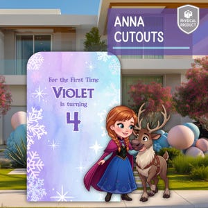 Anna Frozen Cutouts, Prinzessin Party, Hofschild, Erster Geburtstag, Party Requisiten, Baby Mädchen, Babyparty, Märchen, Aufsteller, Onederland