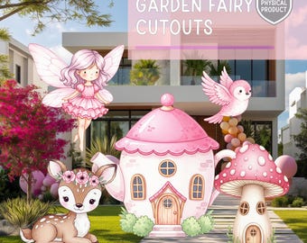 Fairy First Birthday Cutouts, Fairy Themed Birthday, Princess Party, Yard Sign, Girls Baby Shower, Fairytale, Garden Fairy, Woodland Animals