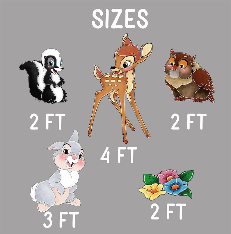 Bambi Cutouts, Birthday Decoration, Bambi and Thumber Baby Shower ...