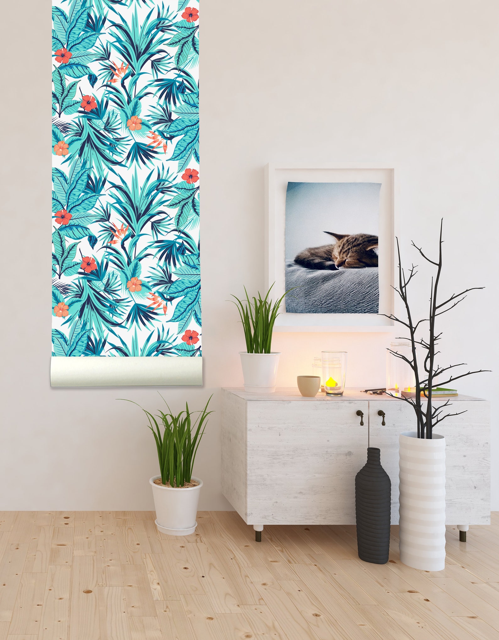 Hawaiian Style Wallpaper Removable Wallpaper-peel and Stick | Etsy