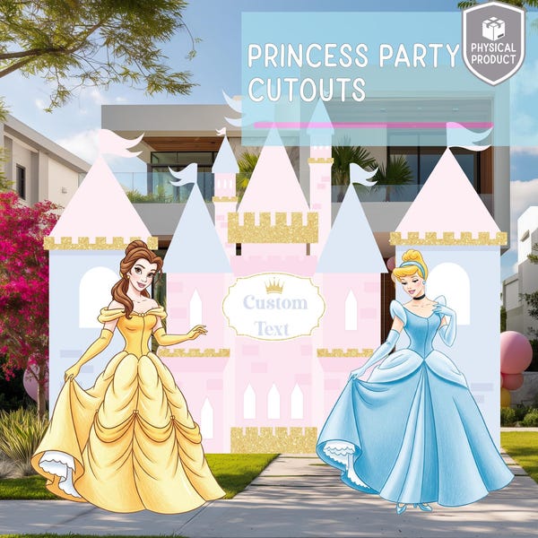 Figuras de princesas, Castillo grande, Fiesta de princesas Disney, Letrero para el jardín, Primer cumpleaños, Accesorios para fiestas, Bebé niña, Baby shower