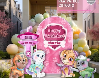 Paw-ty Cutouts, Adventure Party, Air Rescue Puppy, Baby Shower, Lawn Sign, Puppy Hero, Girls Birthday Decoration