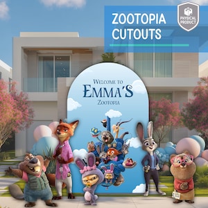 Zootopia 2 Cutouts, Birthday Decor, Props, Baby Shower, Zoo Animals Party, Centerpieces image 1