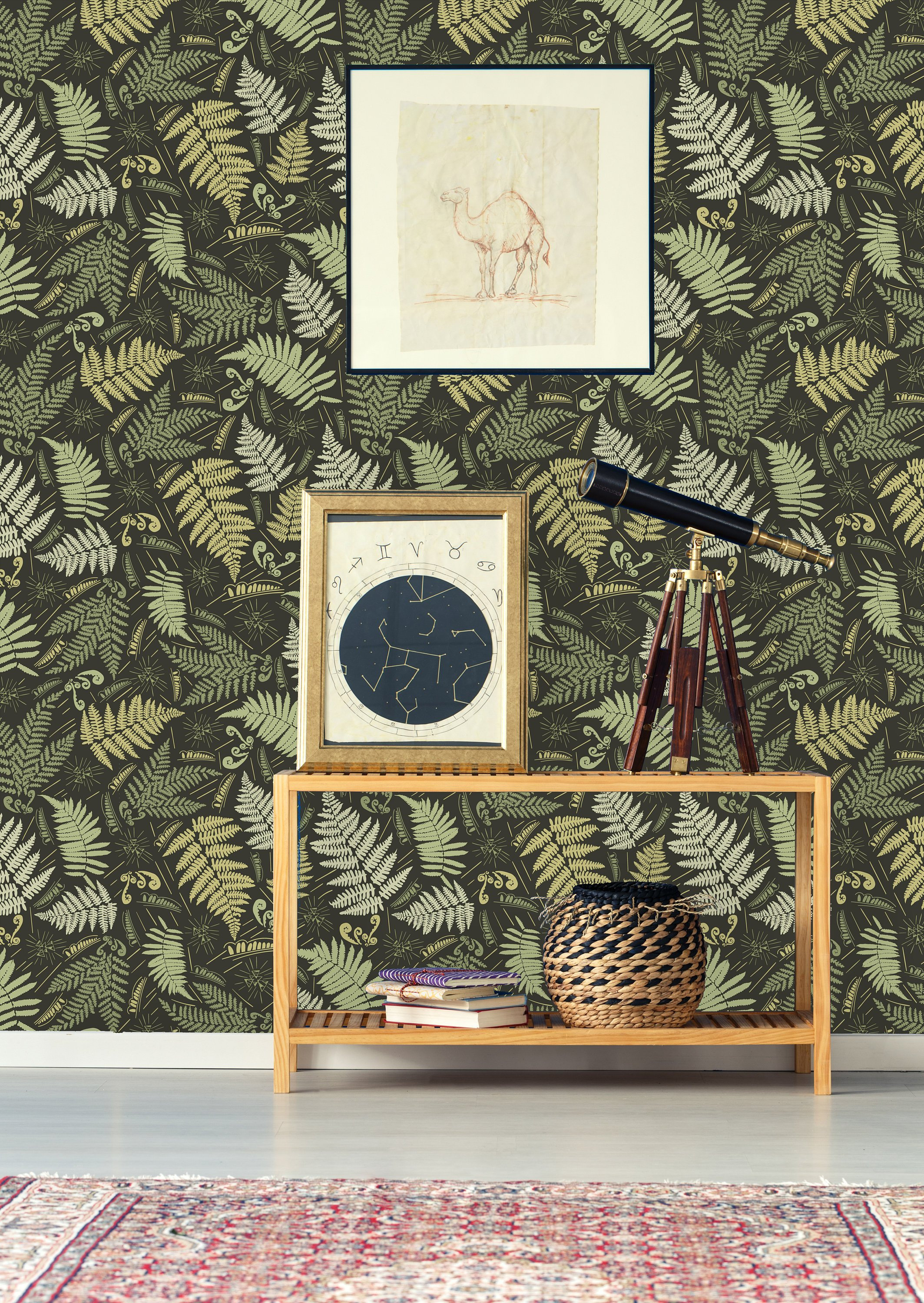 Vintage Ferns Removable Wallpaperpeel and Stick Etsy