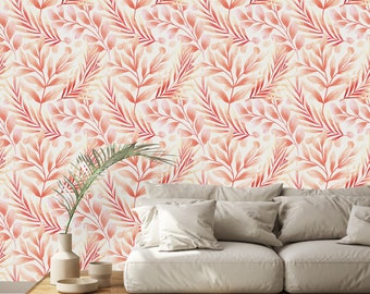 Red Leaves Wallpaper-Peel and Stick Wallpaper-Wall Mural- Self Adhesive Wallpaper Pre-Pasted Wallpaper