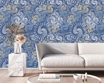 Papier Peint Motif Géométrique Bleu-Papier Peint-Papier Peint Auto-Adhésif Papier Peint Pré-Collé