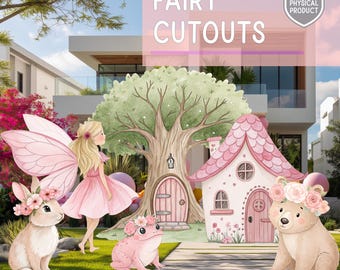 Fairy First Birthday Cutouts, Fairy Themed Birthday, Princess Party, Yard Sign, Girls Baby Shower, Fairytale, Garden Fairy, Woodland Animals