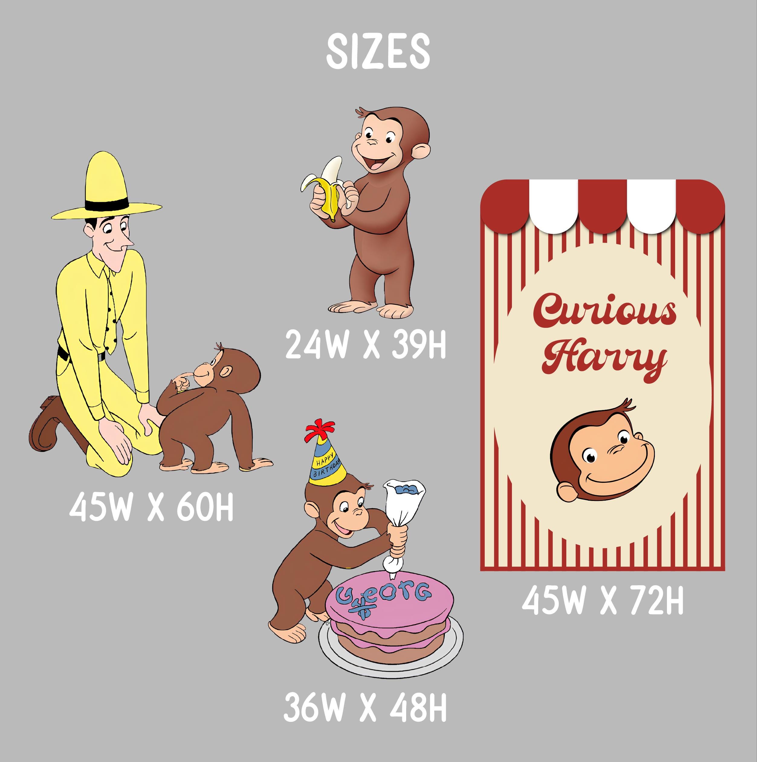 Curious George Cutouts, Birthday Decoration, Baby Shower, Party Prop ...