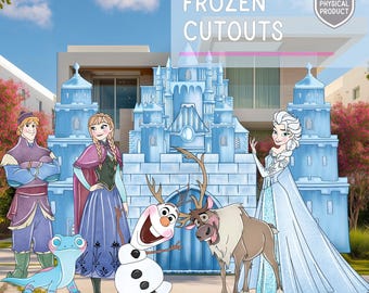 Frozen Cutouts, Elsa, Anna, Princess Party, Yard Sign, Blue Castle, Party Props, Baby Girl, Frozen Baby Shower, Fairytale