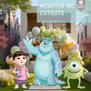 Recorte de Monster Inc., Letrero para jardín, Monster University, Primer cumpleaños, Sully, Mike, Boo, Decoración de cumpleaños, Accesorio para fiesta, Cumpleaños con temática de monstruos