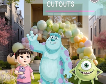 Monster Inc Cutout, Yard Sign, Monster University, First Birthday, Sully, Mike, Boo, Birthday Decoration, Party Prop,Monster-Themed Birthday