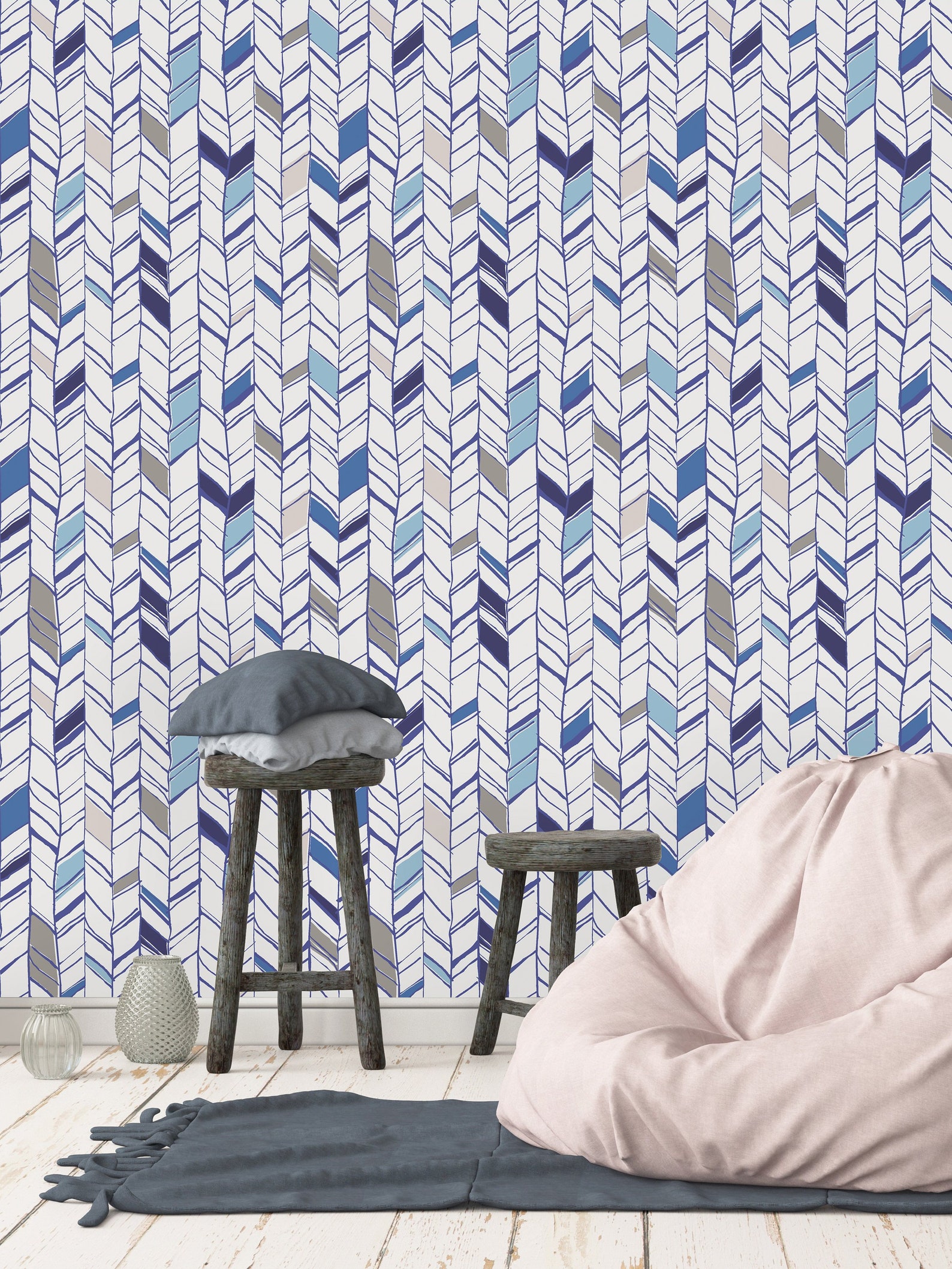 Purple Chevron Removable Wallpaper-peel and Stick | Etsy