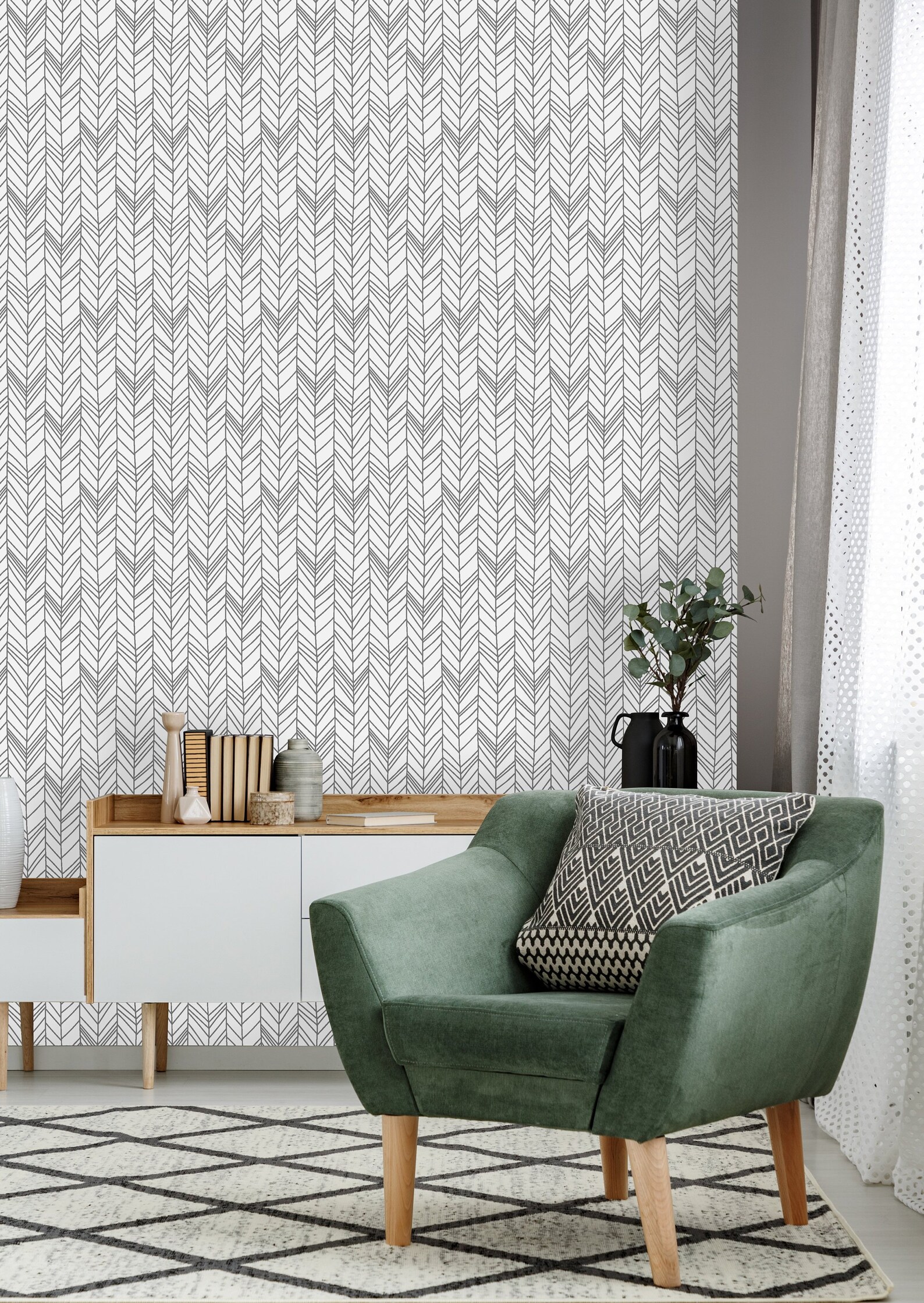 Herringbone Pattern Removable Wallpaper-peel and Stick - Etsy
