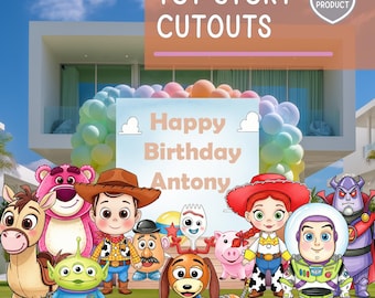 Baby Toy Story Party Cutout, Woody, Boys Birthday Decoration, Toy Story Baby Shower, Party Decor, Props, Standee, Lawn Sign, Backdrop, Buzz