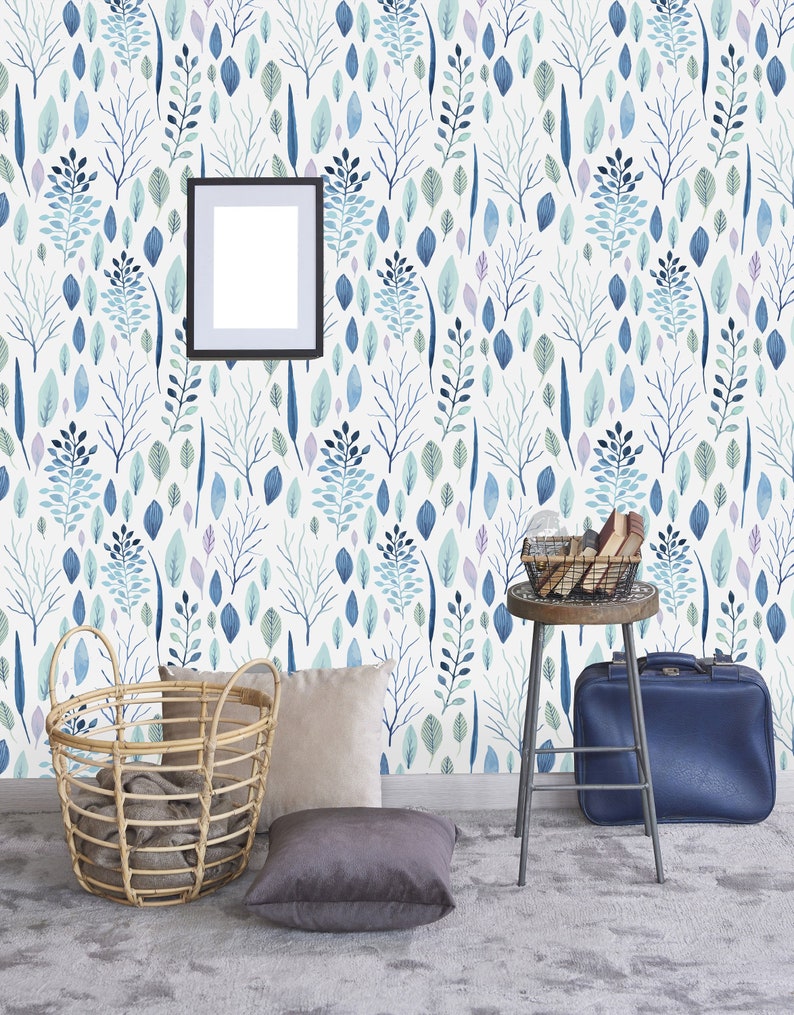 Forest Leaves Removable Wallpaperpeel and Stick Etsy