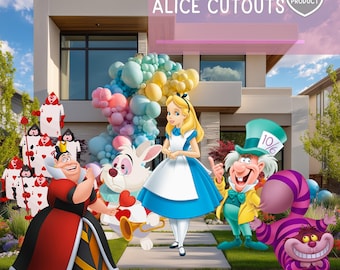 Alice in Wonderland Birthday Party Cutout, Onederland First Birthday, Party Props, Baby Shower
