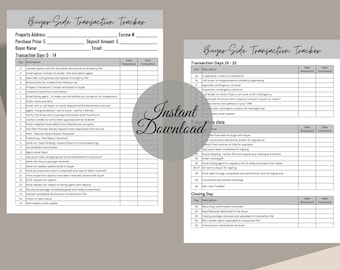 Seguimiento de transacciones del lado del comprador/Información del cliente/Cronología/Hoja de información de bienes raíces/Formulario de transacción del cliente/Comprador/Fechas clave
