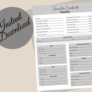 Transaction Coordinator Checklist