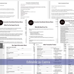 Transaction Coordinator Starter Pack – Editable Documents in Canva