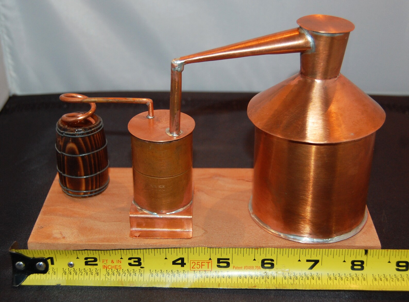 Copper Moonshine Still Display Mounted on a Wood Base NOT A Etsy