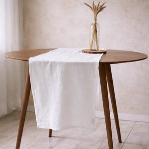 Steingewaschenes Leinen Läufer, Tischdekoration, Skandinavischer Stil, Japandi Leinen Tischdekoration, Minimalistisches Wohndekor