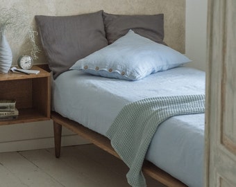 Linen Duvet Cover in Blue. Linen Bedding. Queen Bed Cover. Stone Washed Linen Bedding. FREE EXPRESS SHIPPING Bedding.