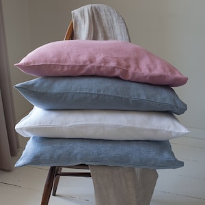 Pure linen pillowcase. Pillowcases. Standard, queen, king, euro sham and custom size pillow cover. Various sizes and colors. image 5