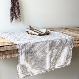 Linen Table Runner Handmade Linen Table Runner Natural Table Decor Stonewashed Linen Custom Size Runner Wedding Linen Runner image 1