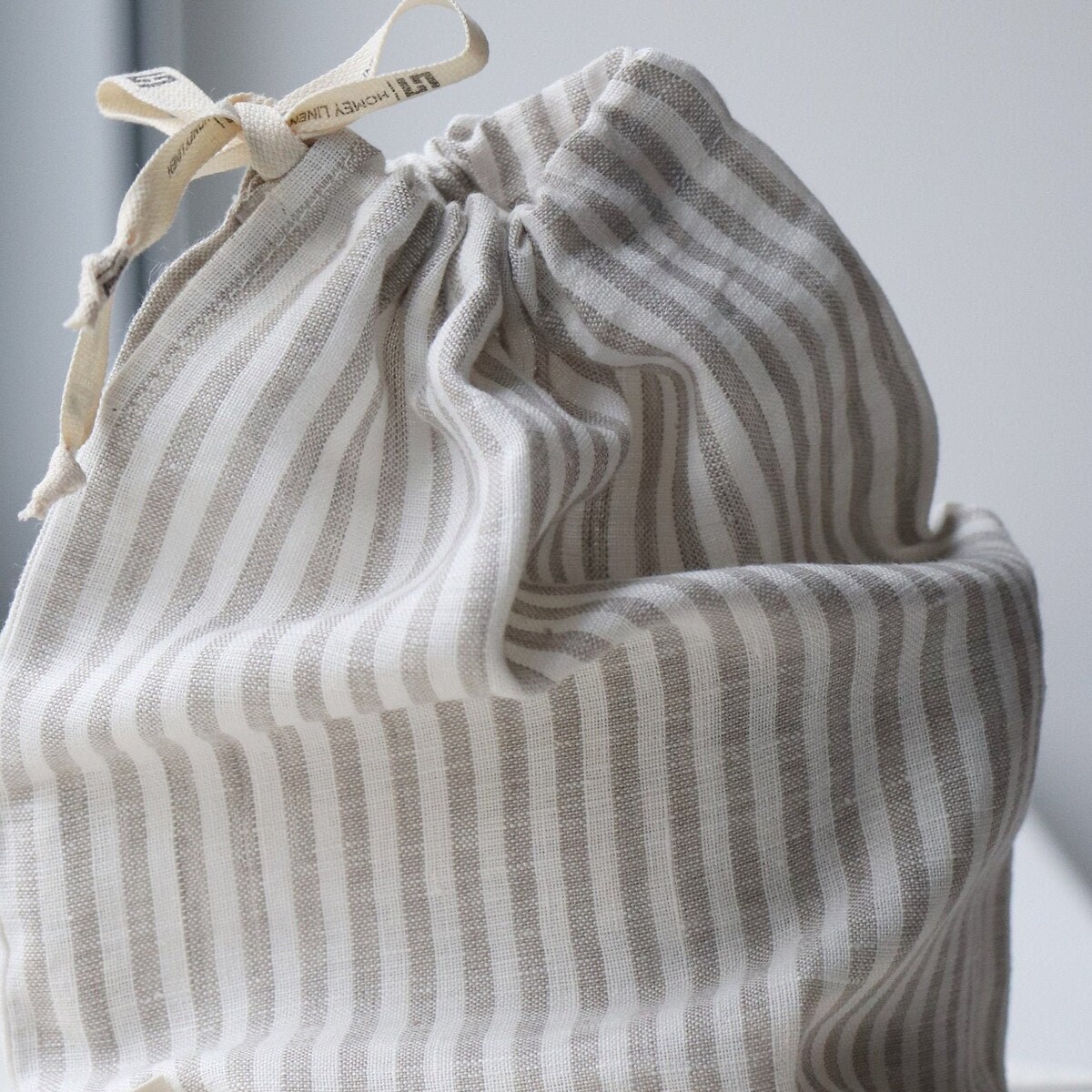 Linen Bread Bag Zero Waste Linen Striped Bread Bag Reusable Bags for Nuts Bag for Herbs Kitchen Linen - Etsy