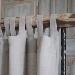 Tab Top Linen Curtain panel - Natural Linen drapes - Stonewashed Linen Curtain - Curtains for Bedroom - Custom Linen Curtain - Wide Curtains